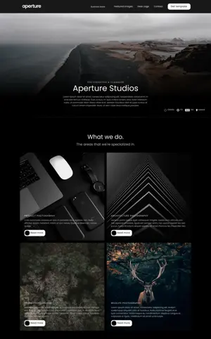 Бесплатный дизайн сайта Aperture фото студии
