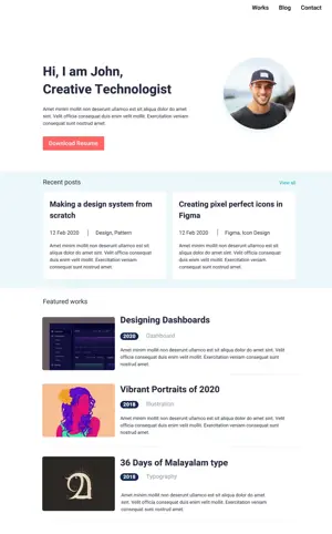 Бесплатный дизайн сайта для личного блога или портфолио